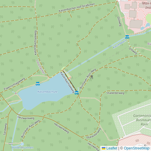 openstreetmap shot with a dam in the middle