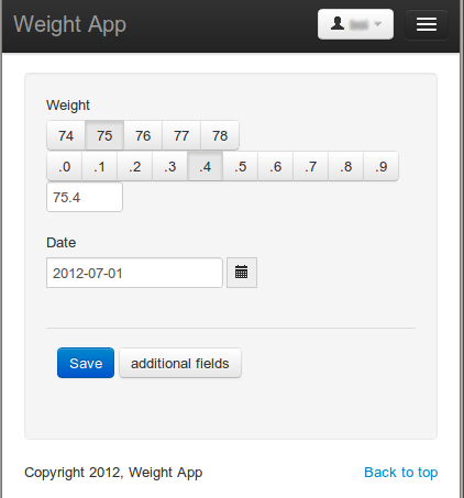 screenshot of weight-app